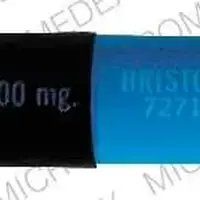 Cefadroxil (Cefadroxil [ sef-a-drox-il ])-BRISTOL 7271 500 mg-500 mg-Blue / Black-Capsule-shape