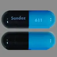 Cefadroxil (Cefadroxil [ sef-a-drox-il ])-Sandoz 611-500 mg-Black / Blue-Capsule-shape