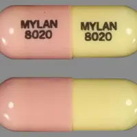 Fluvastatin (Fluvastatin [ floo-va-sta-tin ])-MYLAN 8020 MYLAN 8020-20 mg-Pink & White-Capsule-shape