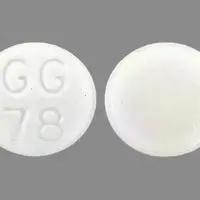 Methazolamide (Methazolamide [ meth-a-zole-a-mide ])-GG78-25 mg-White-Round