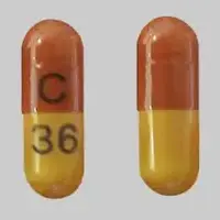 Stavudine (Stavudine [ sta-vue-deen ])-C 36-30 mg-Orange-Capsule-shape