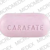 Sucralfate (Sucralfate (oral) [ soo-kral-fate ])-CARAFATE 17 12-1 gram-Pink-Capsule-shape