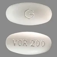 Voriconazole (oral/injection) (Voriconazole (oral/injection) [ vor-i-kon-a-zole ])-G VOR200-200 mg-White-Oval
