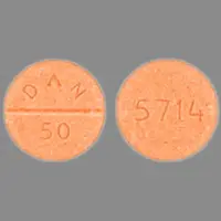 Amoxapine (Amoxapine [ a-mox-a-peen ])-5714 DAN 50-50 mg-Orange-Round