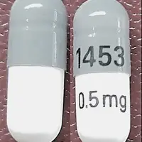 Anagrelide (Anagrelide [ an-ah-gre-lide ])-1453 0.5 mg-0.5 mg-Gray & White-Capsule-shape