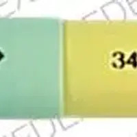 Chlordiazepoxide (Chlordiazepoxide [ klor-dye-az-e-pox-ide ])-3487 Logo-5 mg-Green & Yellow-Capsule-shape