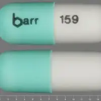 Chlordiazepoxide (Chlordiazepoxide [ klor-dye-az-e-pox-ide ])-barr 159-25 mg-Green / White-Capsule-shape