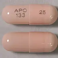 Cyclosporine (oral/injection) (Cyclosporine (oral/injection) [ sye-kloe-spor-een ])-APO 133 25-25 mg-Brown-Capsule-shape