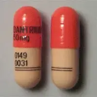 Dantrolene (Dantrolene (oral) [ dan-troe-leen ])-DANTRIUM 50mg 0149 0031-50 mg-Brown & Orange-Capsule-shape