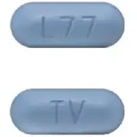 Diflunisal (Diflunisal [ dye-floo-ni-sal ])-TV L77-500 mg-Blue-Capsule-shape