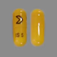 Isradipine (Isradipine [ is-rad-i-peen ])-> IS 5-5 mg-Yellow-Capsule-shape