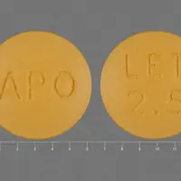 Letrozole (Letrozole [ let-roe-zol ])-APO LET 2.5-2.5 mg-Yellow-Round