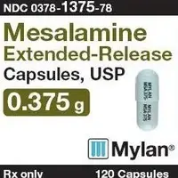 Mesalamine (Mesalamine (oral) [ me-sal-a-meen ])-MYLAN MSA 375 MYLAN MSA 375-375 mg (0.375 g)-Green-Capsule-shape