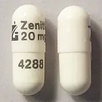 Nicardipine (oral/injection) (Nicardipine (oral/injection) [ nye-kar-di-peen ])-Logo Zenith 20 mg 4288-20 mg-White-Capsule-shape