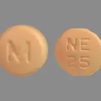 Nisoldipine (Nisoldipine [ nye-zol-di-peen ])-M NE 25-25.5 mg-Orange-Round