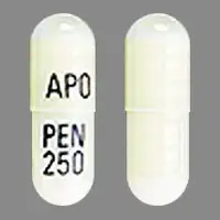 Penicillamine (Penicillamine [ pen-ih-sill-ah-meen ])-APO PEN 250-250 mg-White-Capsule-shape