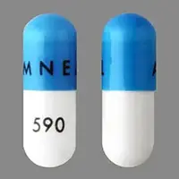 Calcium acetate (Calcium acetate [ kal-see-um-as-e-tate ])-AMNEAL 590-667 mg-Blue & White-Capsule-shape