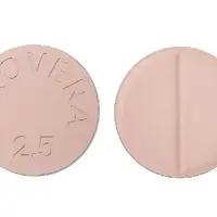 Medroxyprogesterone (Medroxyprogesterone (oral) [ me-drox-ee-proe-jes-ter-one ])-PROVERA 2.5-2.5 mg-Orange-Round