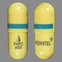 Mefenamic acid (Mefenamic acid [ me-fe-nam-ik ])-FHPC 400 PONSTEL-250 mg-Yellow-Capsule-shape