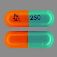 Mexiletine (Mexiletine [ mex-il-e-teen ])-N 741 250-250 mg-Green & Orange-Capsule-shape