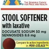 Stool softener + stimulant laxative (Docusate and senna [ dok-yoo-sate-and-sen-a ])-PSD21-docusate sodium 50 mg / sennosides 8.6 mg-Red-Round