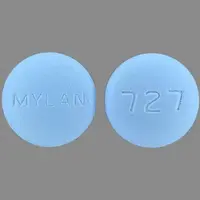 Amitriptyline and perphenazine (Amitriptyline and perphenazine [ a-mee-trip-ti-leen-and-per-fen-a-zeen ])-727 MYLAN-10 mg / 4 mg-Blue-Round