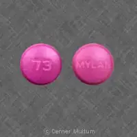 Amitriptyline and perphenazine (Amitriptyline and perphenazine [ a-mee-trip-ti-leen-and-per-fen-a-zeen ])-MYLAN 73-50 mg / 4 mg-Purple-Round