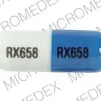 Cefaclor (Cefaclor [ cef-a-klor ])-RX658 RX658 RX658 RX658-250 mg-Blue / White-Capsule-shape