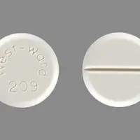 Chlorothiazide (oral/injection) (Chlorothiazide (oral/injection) [ klor-oh-thye-a-zide ])-West-ward 209-250 mg-White-Round