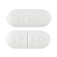 Chlorzoxazone (Chlorzoxazone [ klor-zox-a-zone ])-WPI 39 68-500 mg-White-Capsule-shape