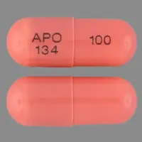 Cyclosporine (systemic) (monograph) (Gengraf)-APO 134 100-100 mg-Brown-Capsule-shape