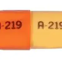 Dantrolene (Dantrolene (oral) [ dan-troe-leen ])-A 219 A 219-25 mg-Orange & Yellow-Capsule-shape