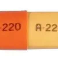 Dantrolene (Dantrolene (oral) [ dan-troe-leen ])-A 220 A 220-50 mg-Orange & Yellow-Capsule-shape