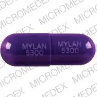 Nizatidine (Nizatidine [ ni-za-ti-deen ])-MYLAN 5300 MYLAN 5300-300 mg-Purple-Capsule-shape