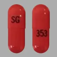 Pregabalin (Pregabalin [ pre-gab-a-lin ])-SG 353-100 mg-Orange-Capsule-shape