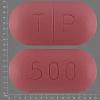 Tinidazole (Tinidazole [ tye-nye-da-zole ])-T P 500-500 mg-Pink-Capsule-shape