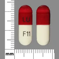 Cefadroxil (Cefadroxil [ sef-a-drox-il ])-LU F11-500 mg-Maroon / White-Capsule-shape