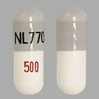 Flucytosine (Flucytosine [ floo-sye-toe-seen ])-NL 770 500-500 mg-Gray & White-Capsule-shape