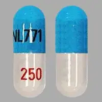 Flucytosine (Flucytosine [ floo-sye-toe-seen ])-NL 771 250-250 mg-Blue & Gray-Capsule-shape