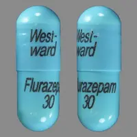 Flurazepam (Flurazepam [ flure-az-e-pam ])-West-ward Flurazepam 30-30 mg-Blue-Capsule-shape