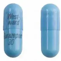 Flurazepam (Flurazepam [ flure-az-e-pam ])-West-ward Flurazepam 30-30 mg-Blue-Capsule-shape