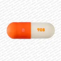 L-methylfolate forte (L-methylfolate [ l-meth-il-foe-late ])-B 908-7.5 mg-Orange & White-Capsule-shape