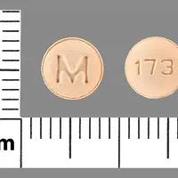 Metolazone (Metolazone [ me-tol-a-zone ])-M 173-5 mg-Orange-Round