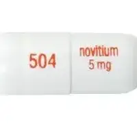 Selegiline (Selegiline (oral) [ se-le-ji-leen ])-504 novitium 5 mg-5 mg-White-Capsule-shape