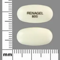 Sevelamer (Sevelamer [ se-vel-a-mer ])-RENAGEL 800-800 mg-White-Oval