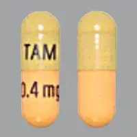 Tamsulosin (Tamsulosin [ tam-soo-loe-sin ])-TAM 0.4 mg-0.4 mg-Green & Orange-Capsule-shape