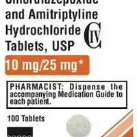 Amitriptyline and chlordiazepoxide (Amitriptyline and chlordiazepoxide [ am-i-trip-ti-leen-and-klor-dye-az-e-pox-ide ])-CA2-25 mg / 10 mg-White-Round