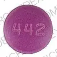 Amitriptyline and perphenazine (Amitriptyline and perphenazine [ a-mee-trip-ti-leen-and-per-fen-a-zeen ])-MYLAN 442-25 mg / 2 mg-Purple-Round