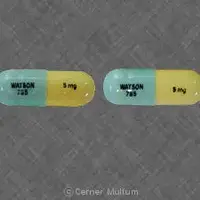 Chlordiazepoxide (Chlordiazepoxide [ klor-dye-az-e-pox-ide ])-WATSON 785 5 mg-5 mg-Green & Yellow-Capsule-shape