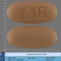 Entacapone (Entacapone [ en-tak-a-pone ])-Y 16-200 mg-Orange-Oval